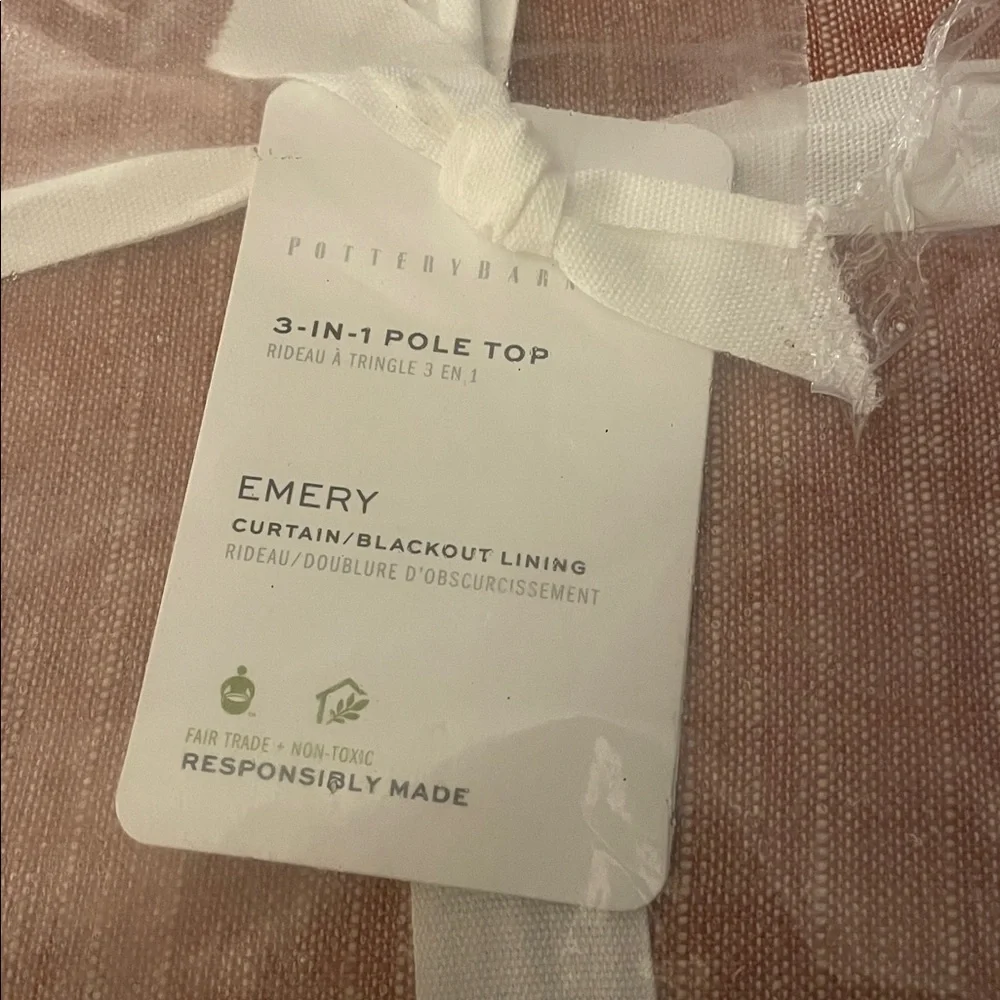 Pottery Barn Emery Linen Blackout Curtain 50x96 in Brick #1